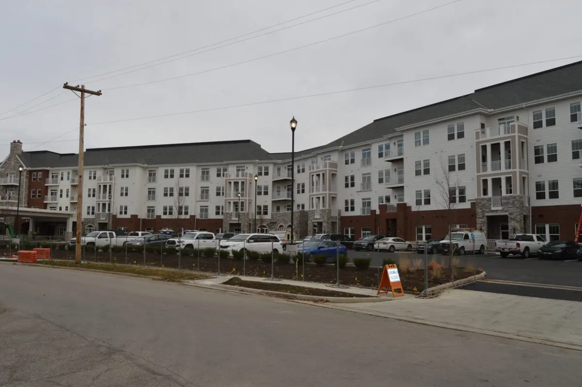 Outside of a senior living center